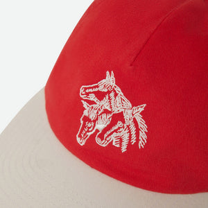 BRIXTON Round Up LP Adjustable Hat - Washed Adrenaline Rush/Whitecap