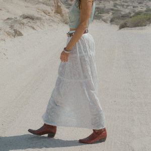 BRIXTON The Abigail Skirt - Off White Floral