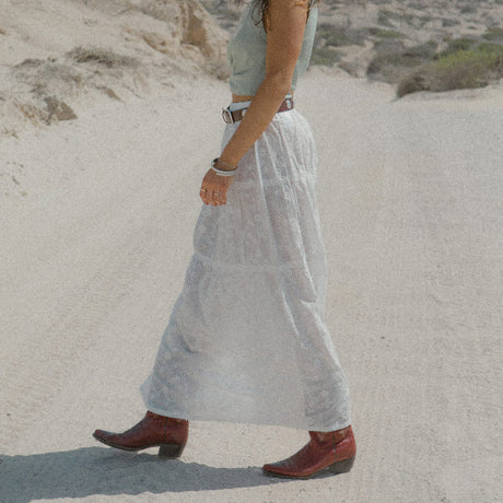 BRIXTON The Abigail Skirt - Off White Floral