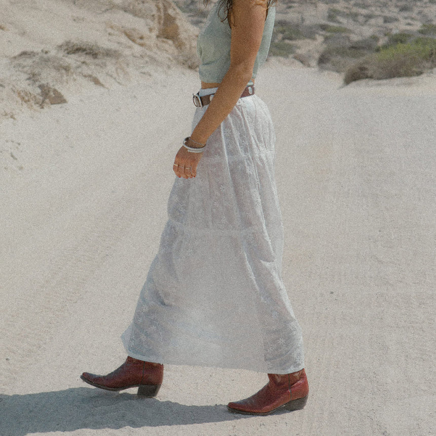 BRIXTON The Abigail Skirt - Off White Floral