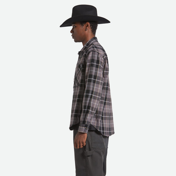 BRIXTON Vintage Wash Flannel - Black/Charcoal Beige/Slate
