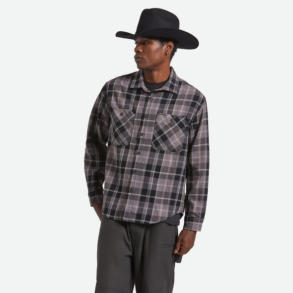 BRIXTON Vintage Wash Flannel - Black/Charcoal Beige/Slate