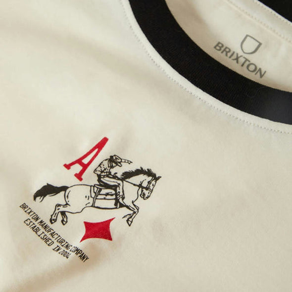 BRIXTON Women's Aces Fitted Crew Tee - Off White/Black