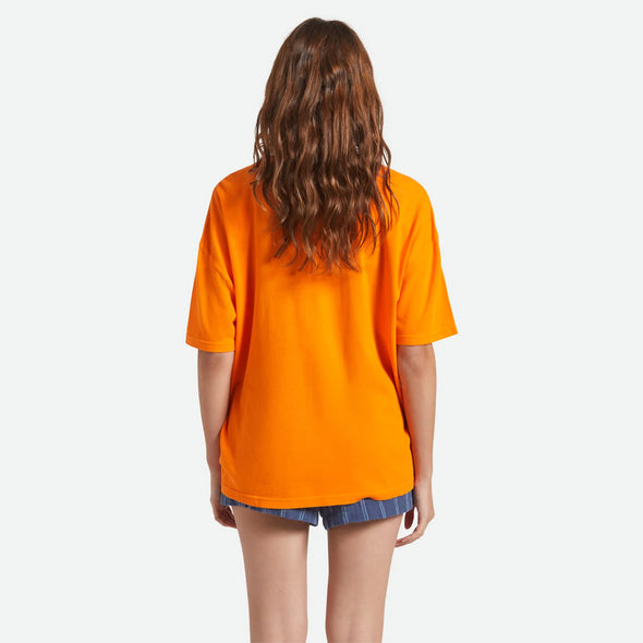BRIXTON Women's Back On Track Oversized Boyfriend Tee - Permission Orange