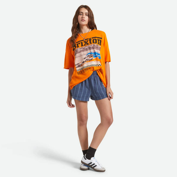 BRIXTON Women's Back On Track Oversized Boyfriend Tee - Permission Orange