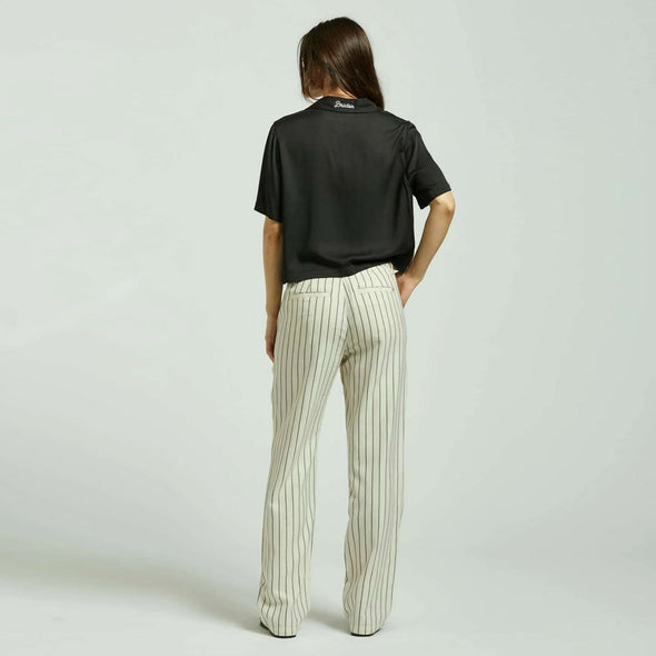 BRIXTON Women's Bedford Pant - Whitecap/Washed Black Pinstripe