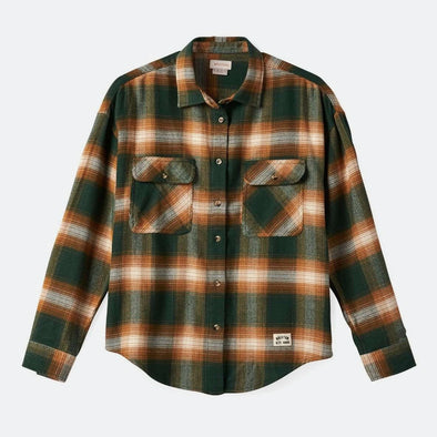 BRIXTON Women's Bowery Classic Flannel - Garden Topiary/Washed Copper