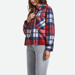 BRIXTON Women's Bowery Soft Brushed Flannel - Adrenaline Rush/Navy
