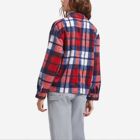 BRIXTON Women's Bowery Soft Brushed Flannel - Adrenaline Rush/Navy