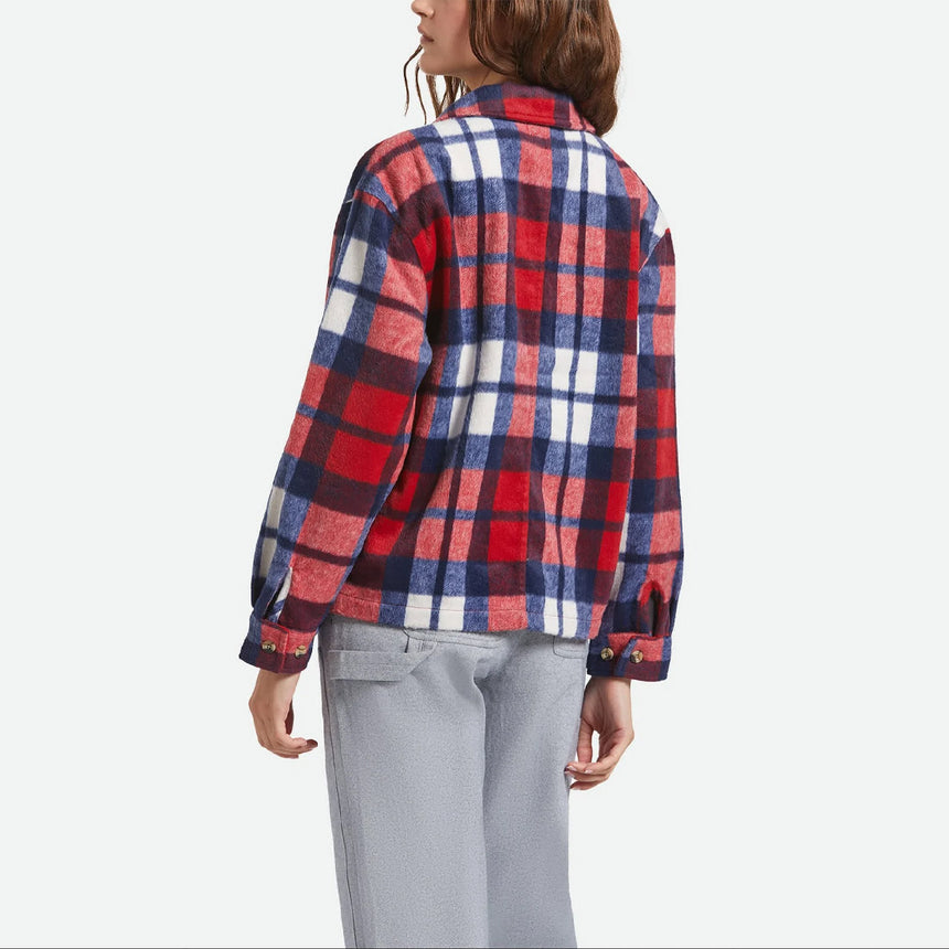 BRIXTON Women's Bowery Soft Brushed Flannel - Adrenaline Rush/Navy
