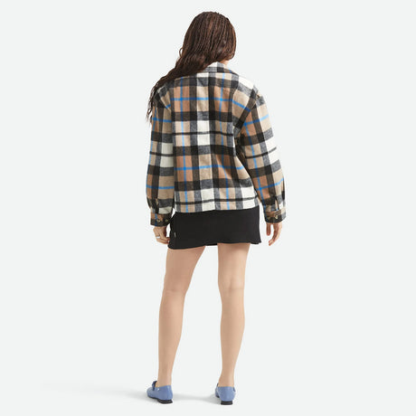 BRIXTON Women's Bowery Soft Brushed Flannel - Washed Black/Sand