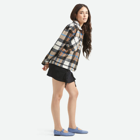 BRIXTON Women's Bowery Soft Brushed Flannel - Washed Black/Sand