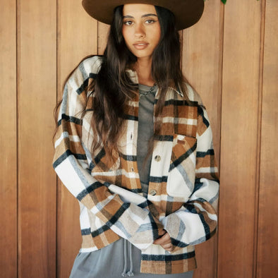 BRIXTON Women's Bowery Soft Brushed Flannel - Washed Copper