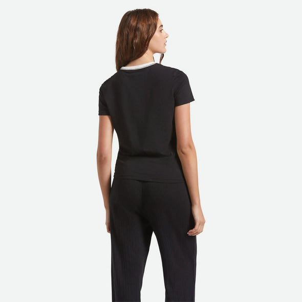 BRIXTON Women's Buckle Up Fitted Crew Tee - Black/White
