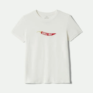 BRIXTON Women's Chill Out Fitted Crew Tee - Off White