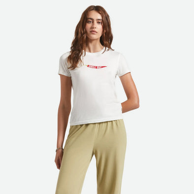 BRIXTON Women's Chill Out Fitted Crew Tee - Off White