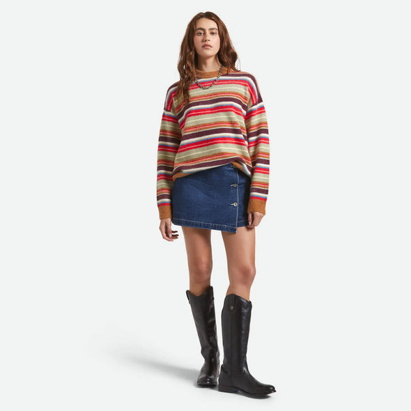 BRIXTON Women's Cozy Crew Sweater - Multi Stripe