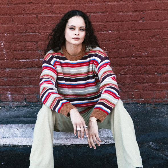 BRIXTON Women's Cozy Crew Sweater - Multi Stripe