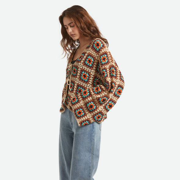 BRIXTON Women's Crochet Knit Kimono - Multi Color