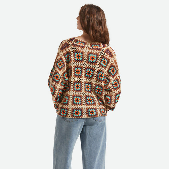BRIXTON Women's Crochet Knit Kimono - Multi Color