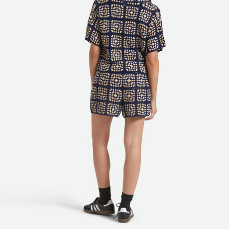 BRIXTON Women's Crochet Short - Mood Indigo/Off White