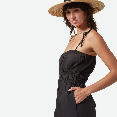 BRIXTON Women's Eden Smocked Jumpsuit - Black