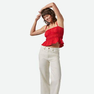 BRIXTON Women's Eden Smocked Top - Crimson