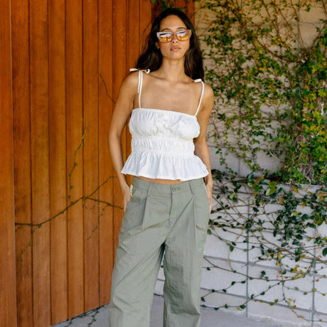 BRIXTON Women's Eden Smocked Top - Off White