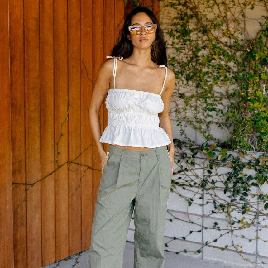 BRIXTON Women's Eden Smocked Top - Off White