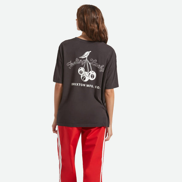 BRIXTON Women's Feeling Lucky Oversized Boyfriend Tee - Black