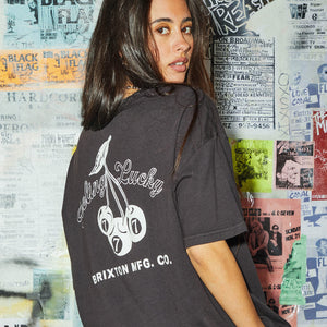 BRIXTON Women's Feeling Lucky Oversized Boyfriend Tee - Black