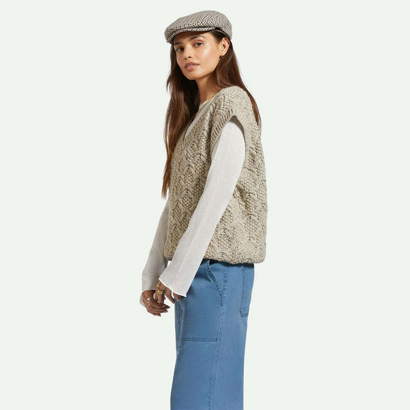 BRIXTON Women's Lafayette Oversized Sweater Vest - Marled Beige