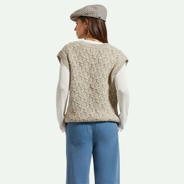 BRIXTON Women's Lafayette Oversized Sweater Vest - Marled Beige