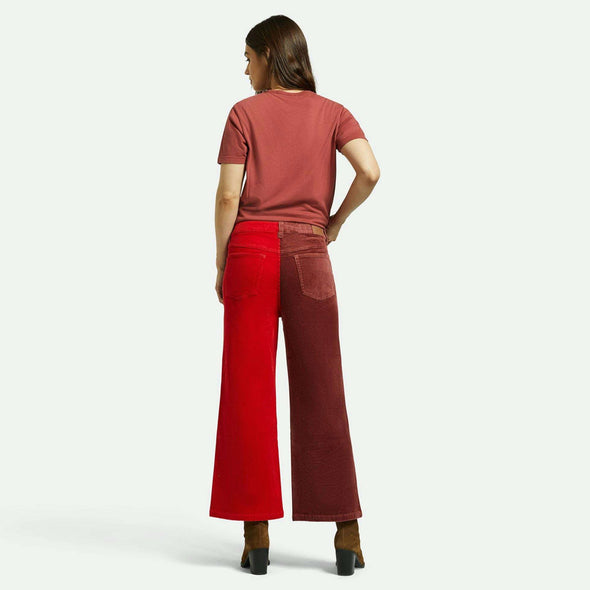 BRIXTON Women's Margo Cropped 5 Pocket Pant - Cowhide/Mars Red Cord