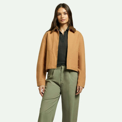 BRIXTON Women's Mechanics Garage Zip Jacket - Tobacco Brown
