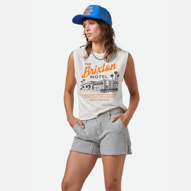 BRIXTON Women's Motel Muscle Tank - Off White