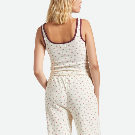 BRIXTON Women's Off Duty A-Tank - Floral Pointelle