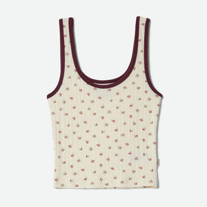 BRIXTON Women's Off Duty A-Tank - Floral Pointelle