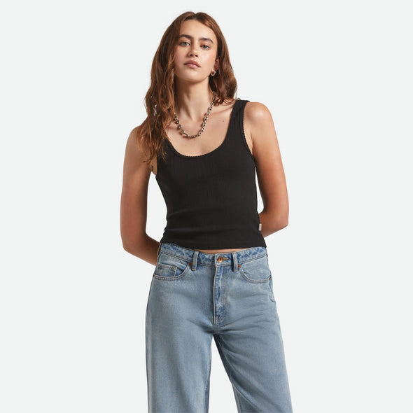 BRIXTON Women's Pointelle Slim Fit Tank - Black