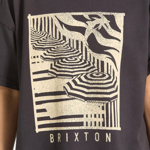 BRIXTON Women's Poolside Boxy Crew Tee - Washed Black