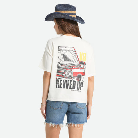 BRIXTON Women's Revved Up Boxy Crew Tee - Off White