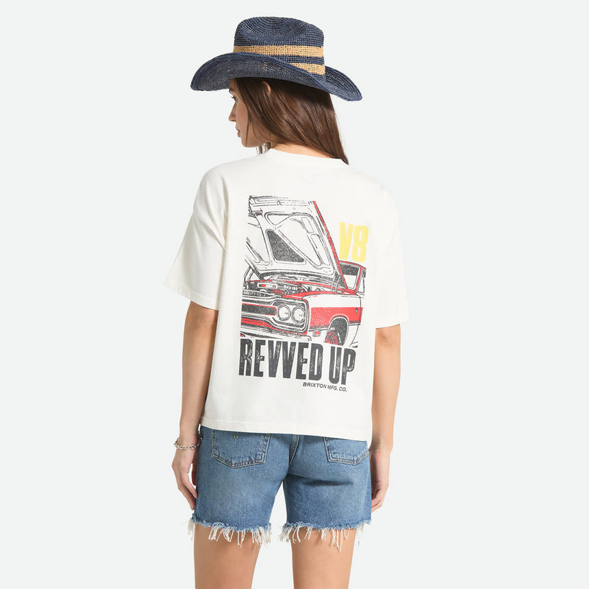 BRIXTON Women's Revved Up Boxy Crew Tee - Off White