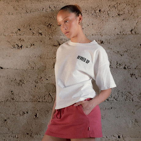BRIXTON Women's Revved Up Boxy Crew Tee - Off White