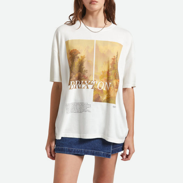 BRIXTON Women's Rocky Mountain Oversized Boyfriend Tee - Off White