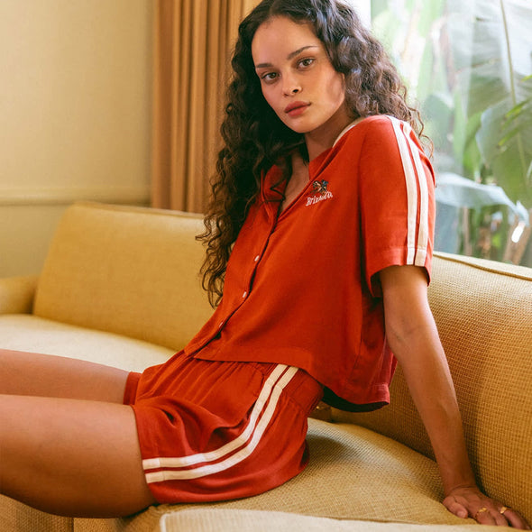 BRIXTON Women's Silky Boxer Short - Burnt Brick