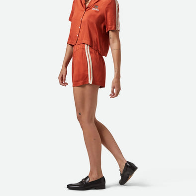 BRIXTON Women's Silky Boxer Short - Burnt Brick