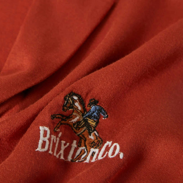 BRIXTON Women's Silky Short Sleeve Bowling Button Down - Burnt Brick