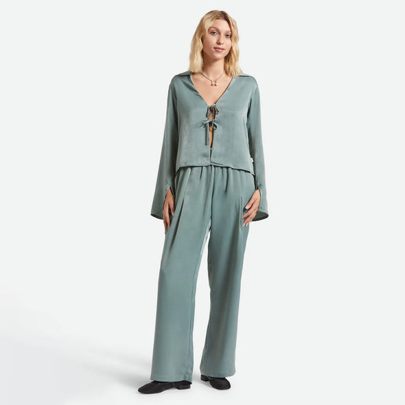 BRIXTON Women's Soho Silky Pant - Blue Green Shine