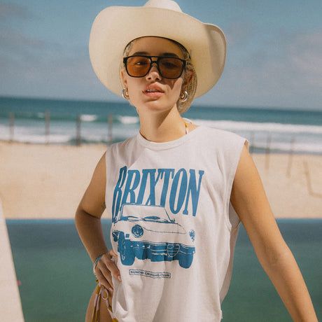 BRIXTON Women's Sunday Cruising Club Muscle Tank - Vintage White