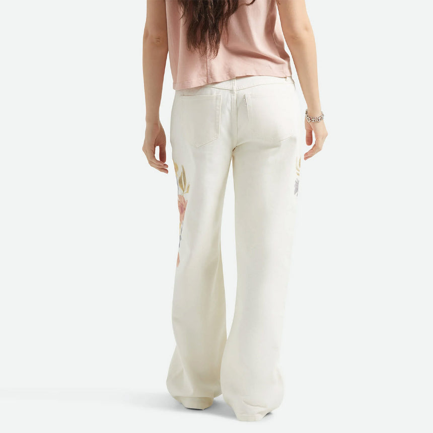 BRIXTON Women's The Chloe 5 Pocket Pant - Off White Floral Burst